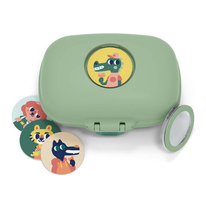 BOITE A GOUTER ENFANT PERSONNALISABLE 'PIOUPIOU' - vert