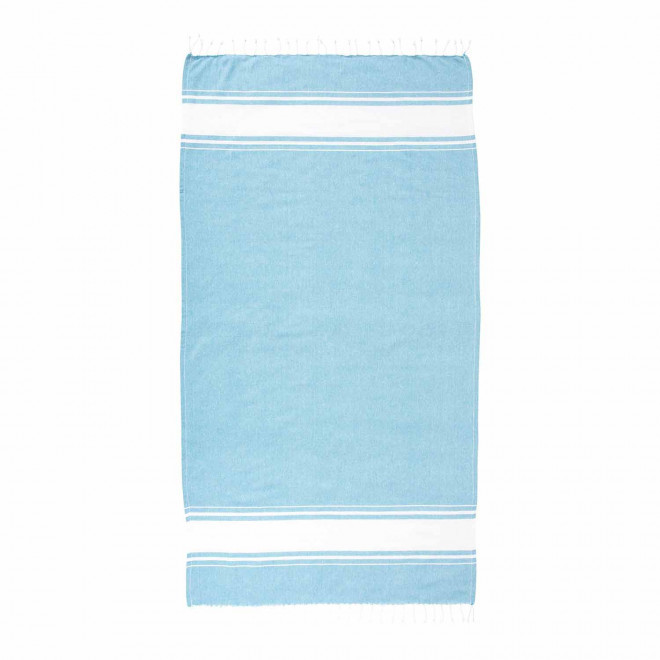 PAREO/FOUTA PERSONNALISABLE 'HORTENSE 150 RECYCLE' - bleu clair