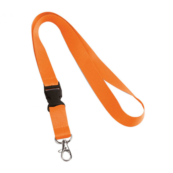 TOUR DE COU PUBLICITAIRE AVEC CLIP DETACHABLE 'LAZO' - orange