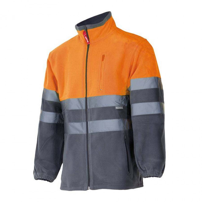 VESTE POLAIRE PERSONNALISABLE HV VELILLA 'POLAROS' - grey/orange