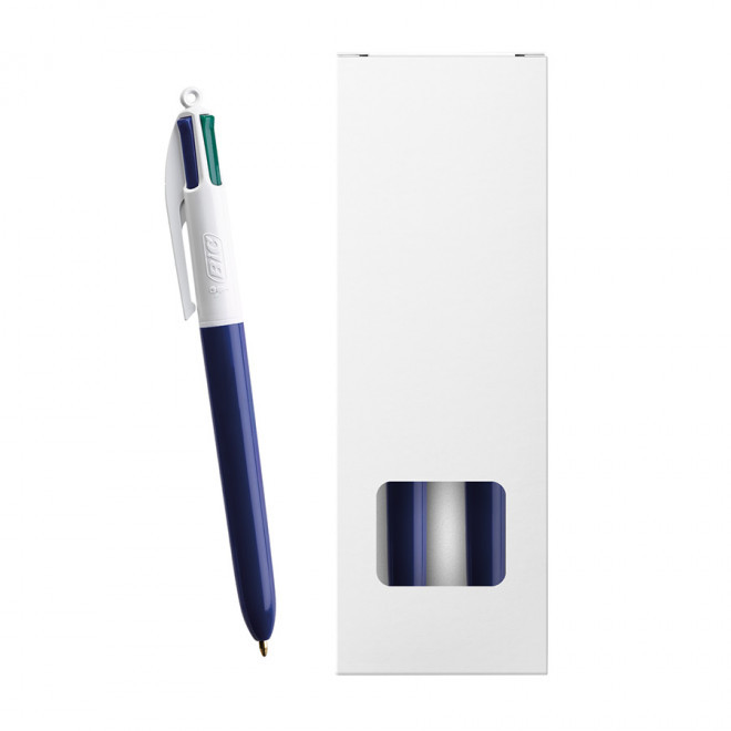 PACK 2 STYLOS 4 COULEURS BIC® PERSONNALISABLE 'STYLBOX' - bleu