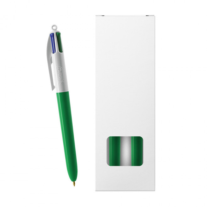 PACK 2 STYLOS 4 COULEURS BIC® PERSONNALISABLE 'STYLBOX' - vert