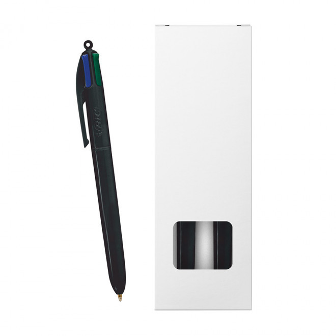 PACK 2 STYLOS 4 COULEURS BIC® PERSONNALISABLE 'STYLBOX' - noir/noir