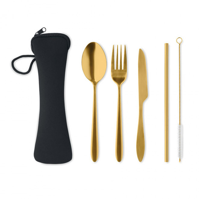 COUVERTS PERSONNALISÉS EN INOX 'KIDO'  - or