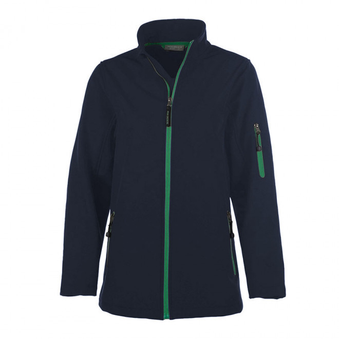 SOFTSHELL PERSONNALISABLE FEMME PEN DUICK 'ATLANTIC' - navy/kelly green