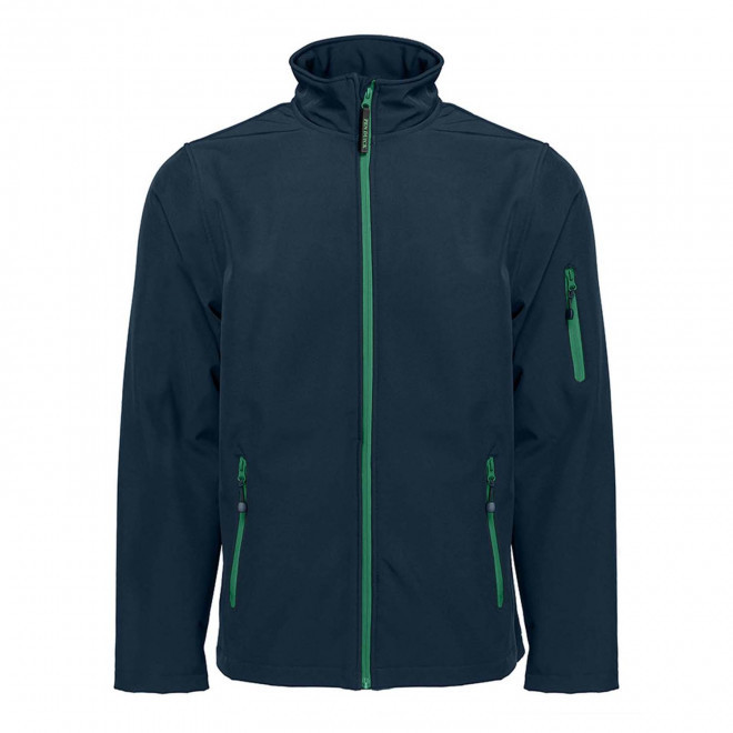 SOFTSHELL HOMME PERSONNALISABLE PEN DUICK 'ATLANTIC' - navy/kelly green