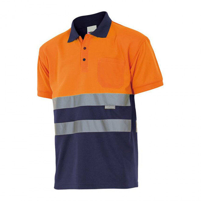 TEE-SHIRT PERSONNALISE HV 'TILANO' - Navy/fluo orange