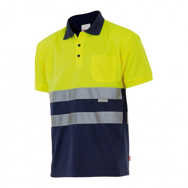TEE-SHIRT PERSONNALISE HV 'TILANO' - Navy/jaune fluo