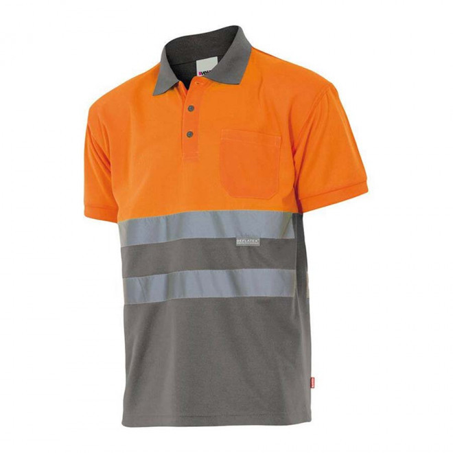 TEE-SHIRT PERSONNALISE HV 'TILANO' - Gris/fluo orange