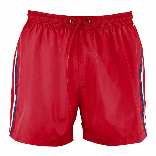 SHORT DE BAIN TRICOLORE PERSONNALISABLE 'SUNRISE' - rouge