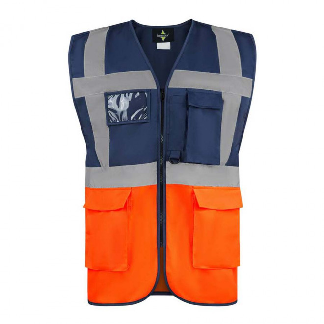 GILET DE SECURITE PERSONNALISABLE 'BERLIN' - navy/orange