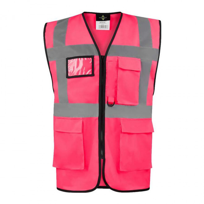 GILET DE SECURITE PERSONNALISABLE 'BERLIN' - rose neon