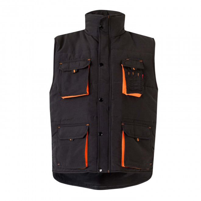 GILET MATELASSE PERSONNALISABLE 'ARIDO' - noir/orange