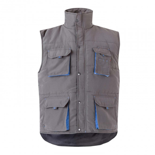 GILET MATELASSE PERSONNALISABLE 'ARIDO' - gris/bleu