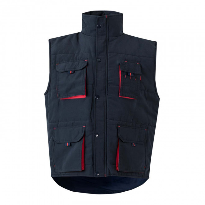 GILET MATELASSE PERSONNALISABLE 'ARIDO' - navy/rouge