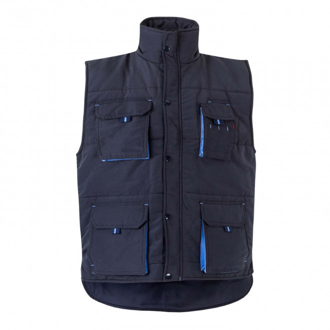 GILET MATELASSE PERSONNALISABLE 'ARIDO' - navy/bleu ciel