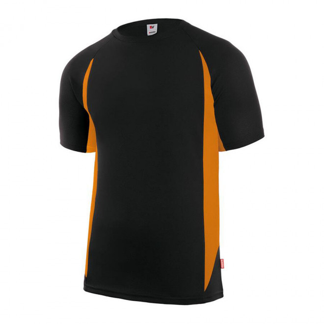TEE-SHIRT PERSONNALISABLE BICOLORE 'MILERNO' - black/orange