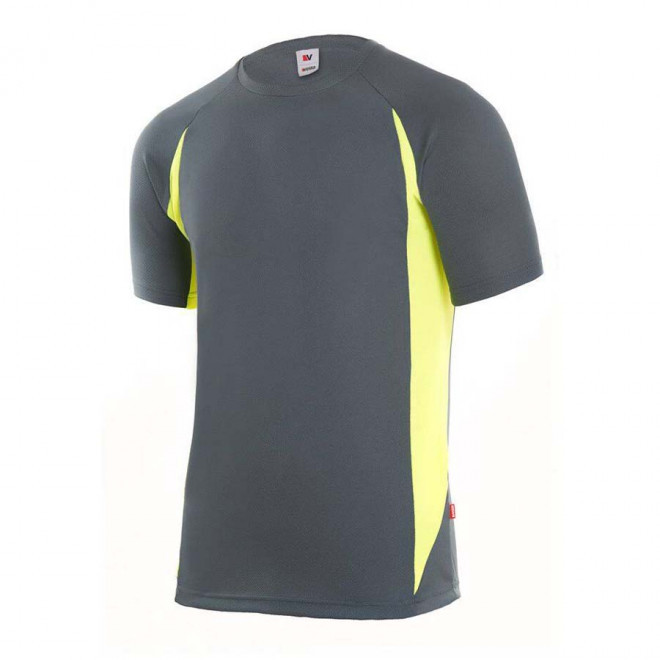 TEE-SHIRT PERSONNALISABLE BICOLORE 'MILERNO' - gris/vert