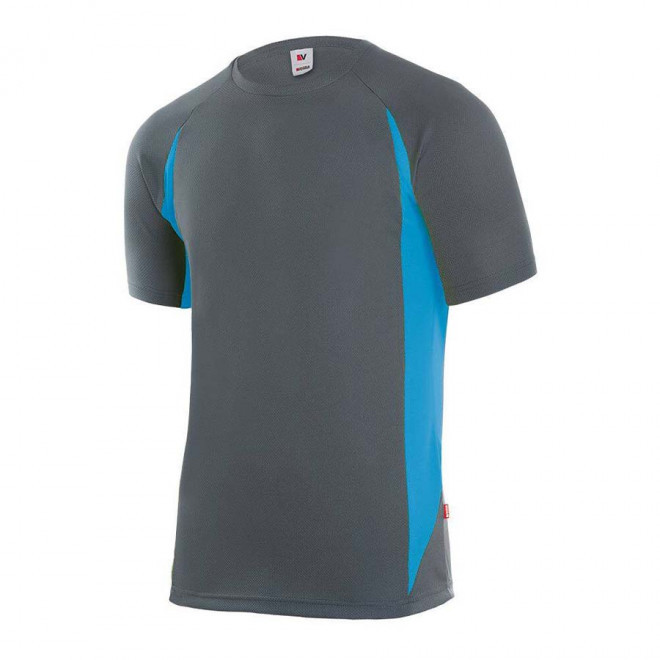 TEE-SHIRT PERSONNALISABLE BICOLORE 'MILERNO' - gris/bleu