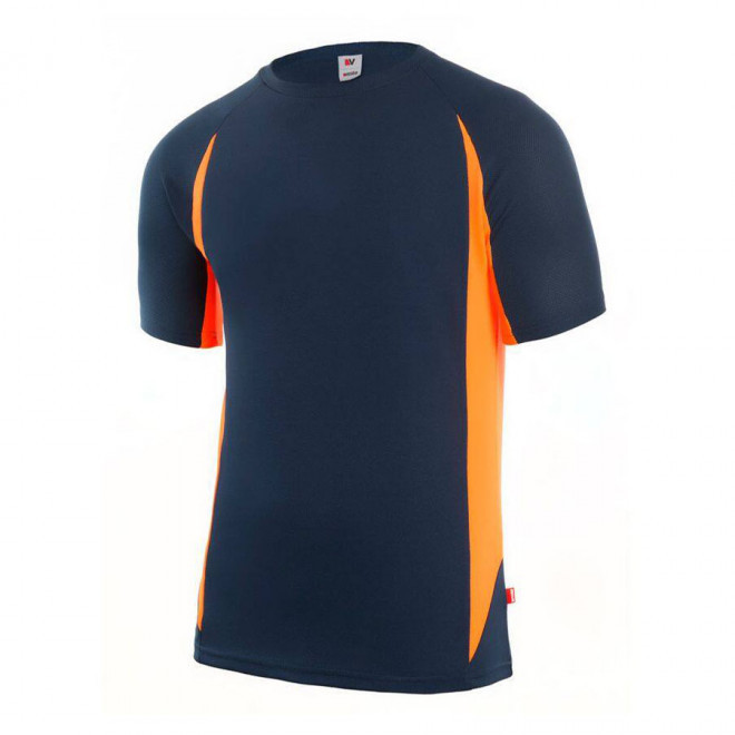 TEE-SHIRT PERSONNALISABLE BICOLORE 'MILERNO' - navy/orange