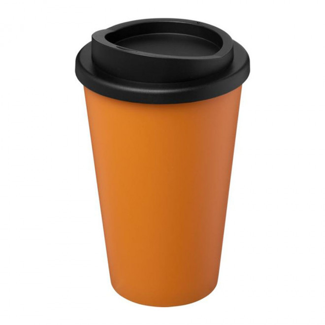 GOBELET PERSONNALISABLE ISO RECYCLE AMERICANO® 'IBON RECYCLE' - orange/noir