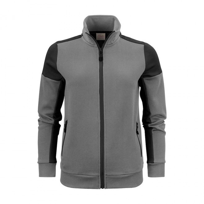 SWEAT ZIP PERSONNALISABLE FEMME  'PRIME SWEAT ZIP' - gris/noir