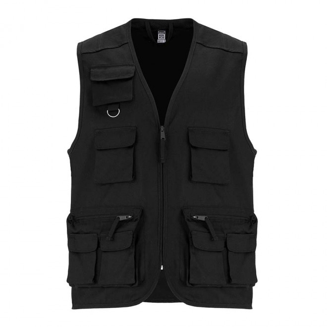 GILET DE TRAVAIL MULTI-POCHES PERSONNALISABLE 'VENERA' - noir