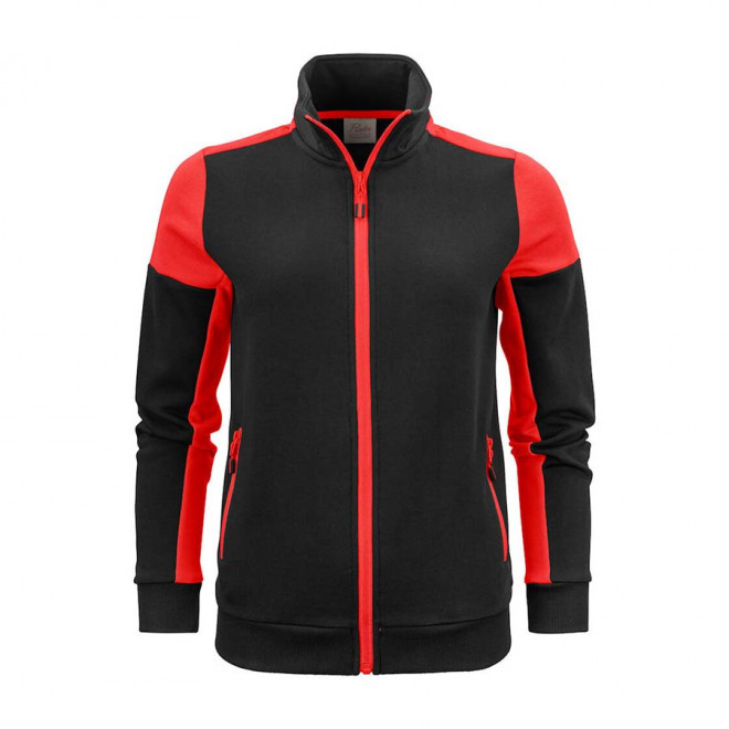 SWEAT ZIP PERSONNALISABLE FEMME  'PRIME SWEAT ZIP' - noir/rouge