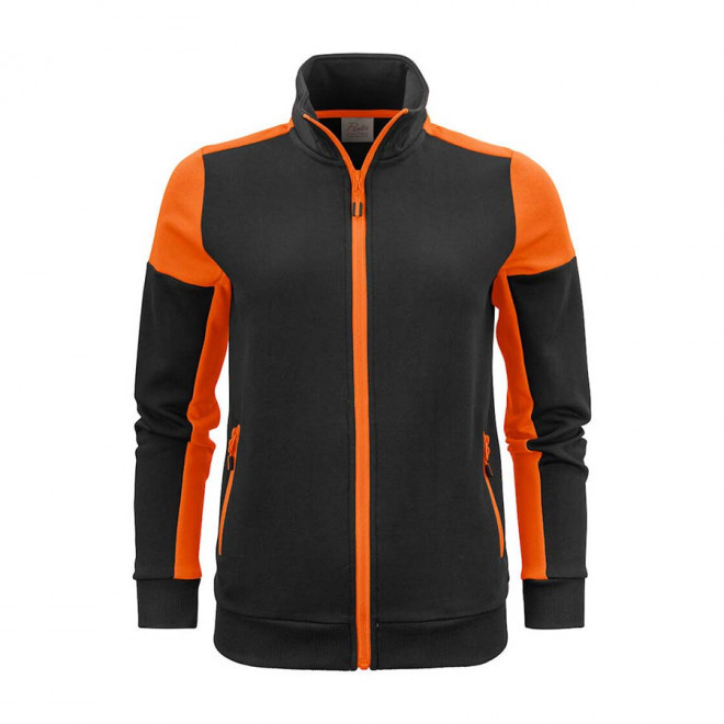 SWEAT ZIP PERSONNALISABLE FEMME  'PRIME SWEAT ZIP' - noir/orange