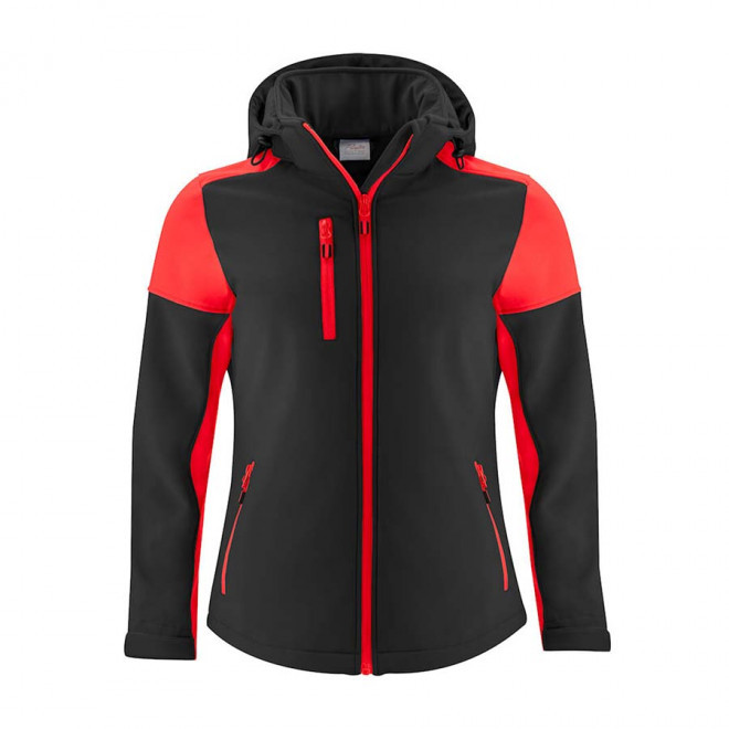 SOFTSHELL PERSONNALISABLE FEMME RPET 'PRIME SOFT' - noir/rouge