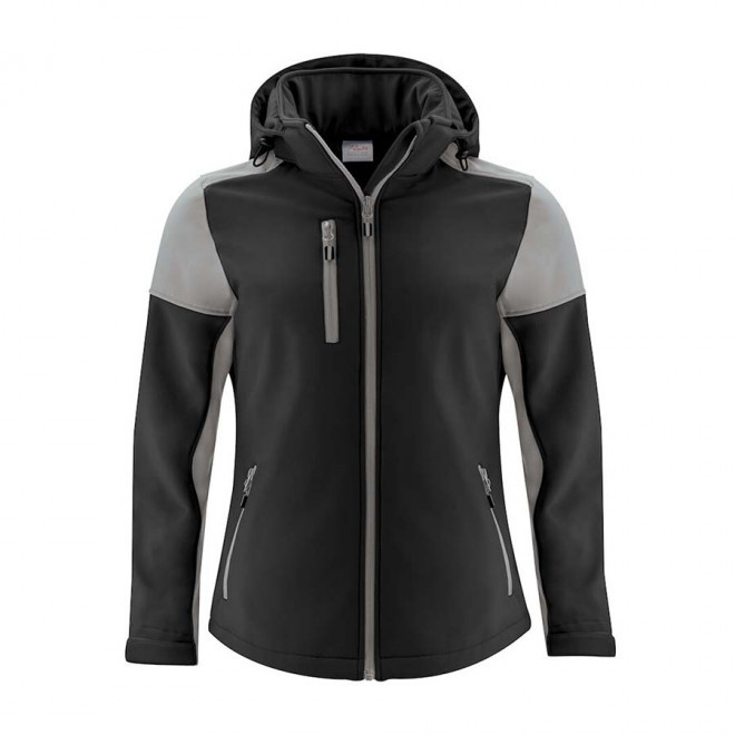 SOFTSHELL PERSONNALISABLE FEMME RPET 'PRIME SOFT' - noir/gris