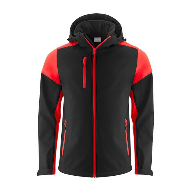 SOFTSHELL PERSONNALISABLE HOMME RPET 'PRIME SOFT' - noir/rouge