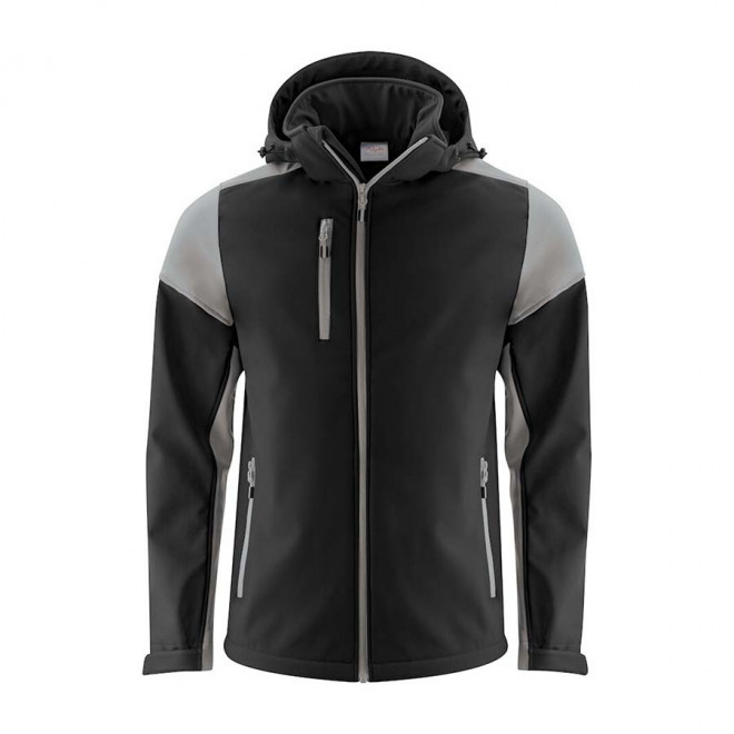 SOFTSHELL PERSONNALISABLE HOMME RPET 'PRIME SOFT' - noir/gris