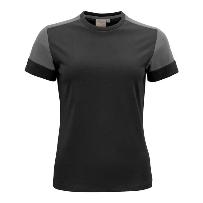 TEE-SHIRT PERSONNALISABLE FEMME BIO PRIME' - noir/gris