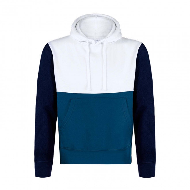 SWEAT PERSONNALISABLE MIXTE TRICOLORE 'MORALIE TRIO' - bleu