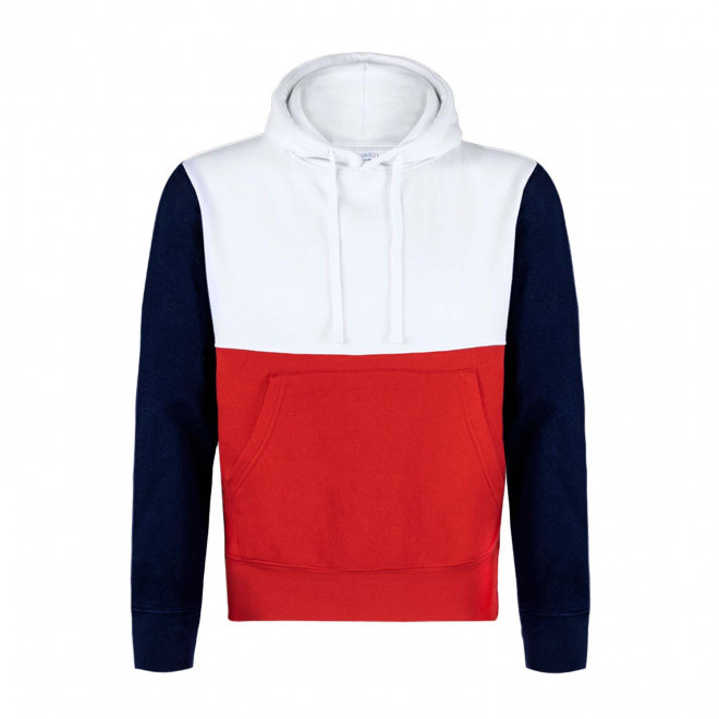 SWEAT PERSONNALISABLE MIXTE TRICOLORE 'MORALIE TRIO' - rouge