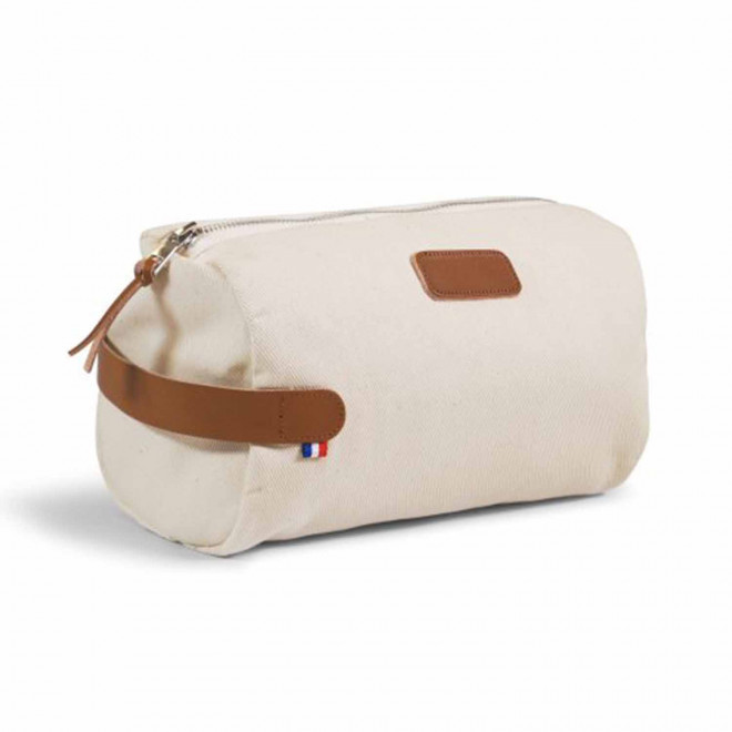 TROUSSE DE TOILETTE COTON BIO PERSONNALISABLE 'FISEL' - beige