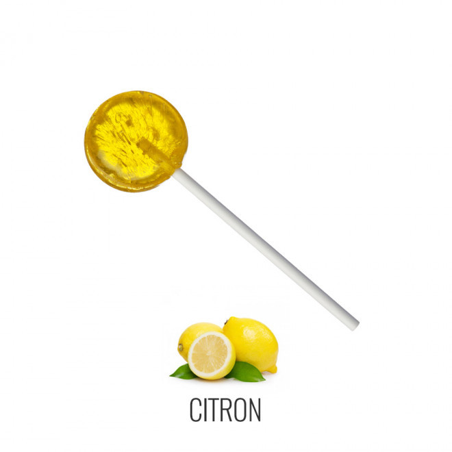 LOT DE 100 SUCETTES PLATES PERSONNALISABLE 'CHUPETTA' - citron