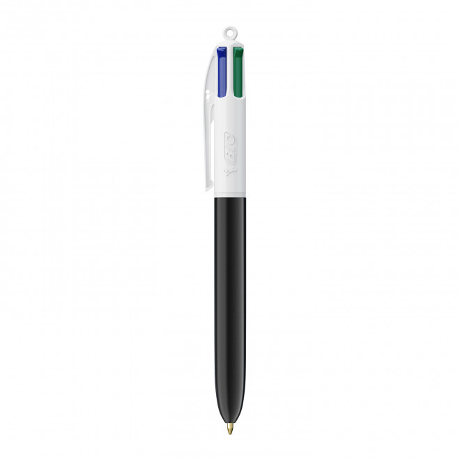 STYLO BIC® PERSONNALISABLE 4 COULEURS 'ECO' - blanc/noir
