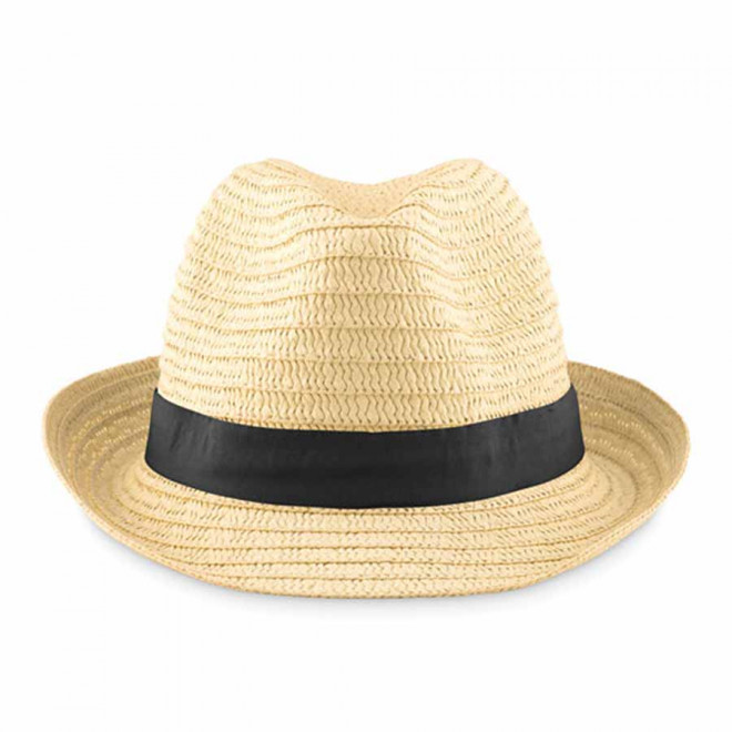 CHAPEAU PAILLE CLAIRE PERSONNALISABLE 'COBOCHIC' - noir