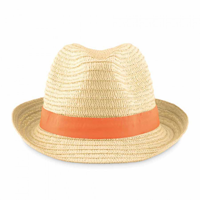 CHAPEAU PAILLE CLAIRE PERSONNALISABLE 'COBOCHIC' - orange