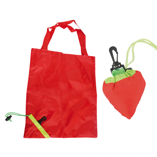 SAC SHOPPING PLIABLE 'VERDURA' - fraise