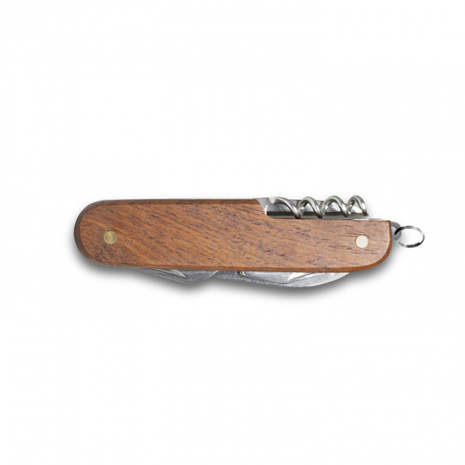 COUTEAU DE POCHE PERSONNALISABLE MULTIFONCTION 'WOODY' - bois