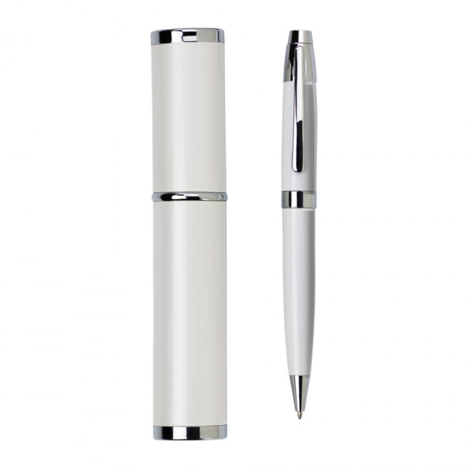 STYLO PUBLICITAIRE EN MÉTAL 'RAVENNE' - blanc