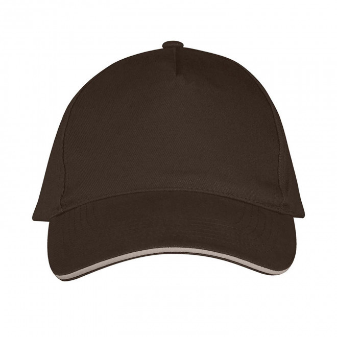 CASQUETTE PERSONNALISEE 'LONG BEACH' 260 GR/M² - chocolat/beige