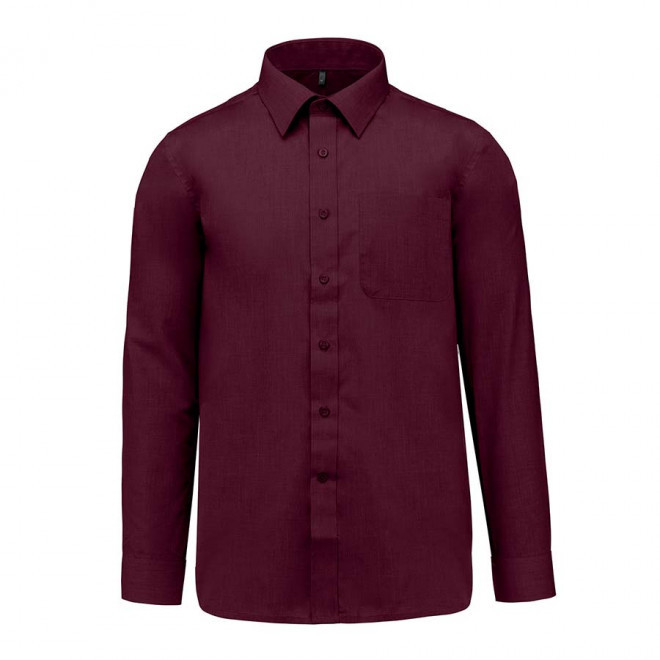 CHEMISE PUBLICITAIRE HOMME ML 'KARIBAN' - rouge lie de vin