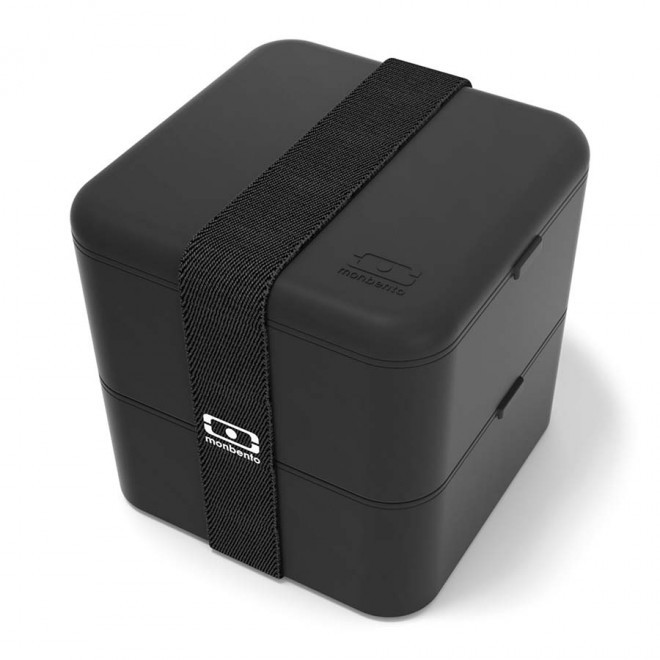 LUNCH BOX PERSONNALISABLE MB SQUARE MONBENTO® 'BLOUC' - noir