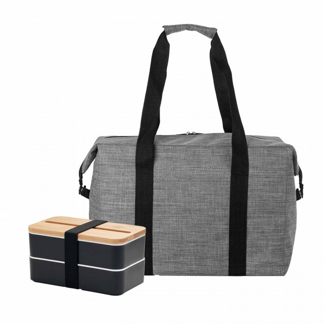SET SAC ISOTHERME ET LUNCH BOX PERSONNALISABLE 'GOBO'  - gris/noir