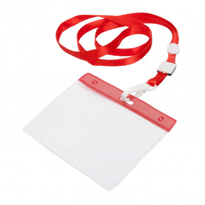 TOUR DE COU AVEC PORTE-BADGE 'PICOBELLO' - rouge