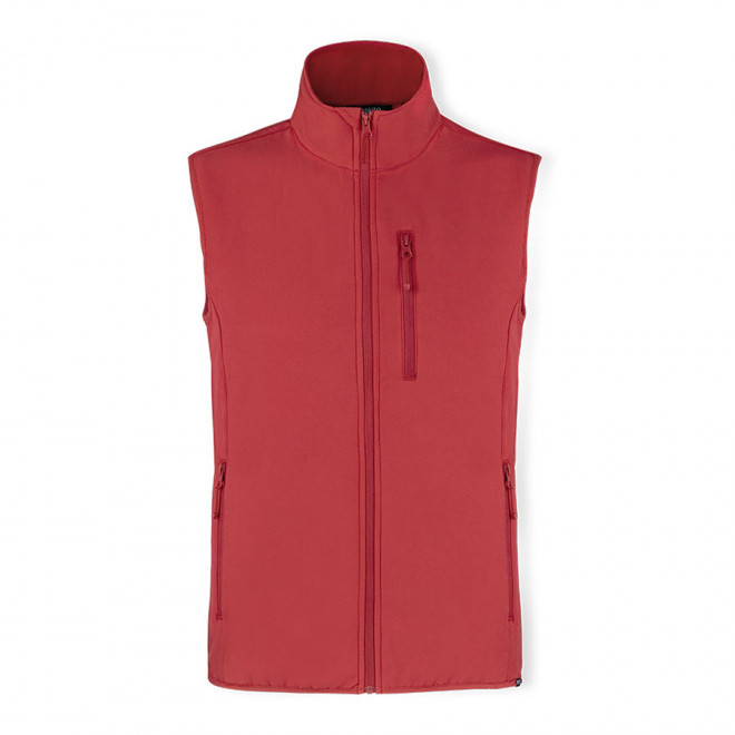 SOFTSHELL PERSONNALISABLE SANS MANCHE 300G 'SCARLO BW' - rouge